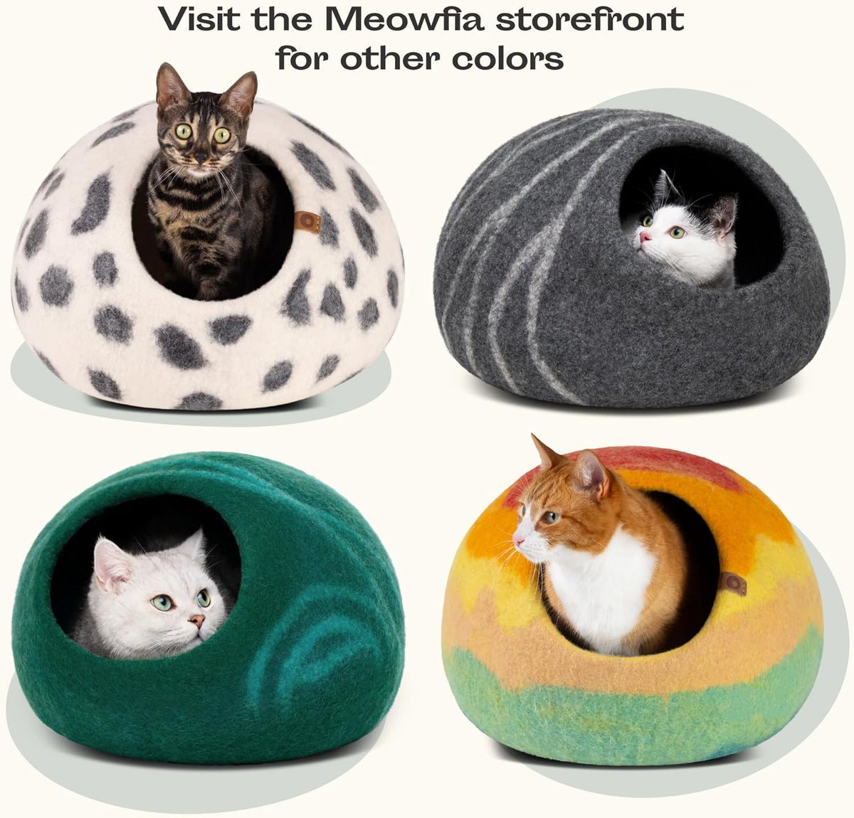 Cat Cave - Merino Wool Bed for Indoor Cats (Slate Grey, Large) | Cat Bed Enclosure, Cat Supplies & Cat Essentials, Premium Felt, Handmade, Soft, Lightweight, Breathable, Adjustable