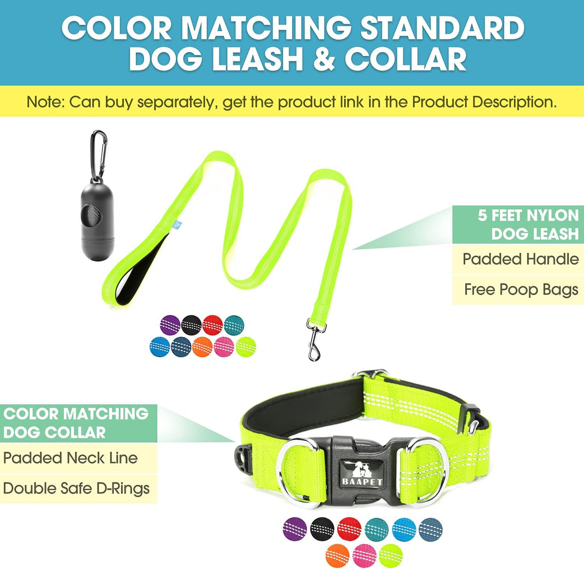 Double Dog Leash Splitter, Tangle Free Dual Dog Leash Coupler, Two Dog Walking and Training Extension for Small Medium or Large Dogs (1.0'' X 20~32 Inch, Green)
