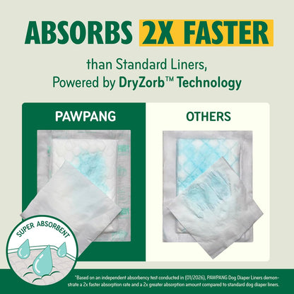 Dog Diaper Liners, Booster Pads for Male & Female Dogs, 100Ct, XS