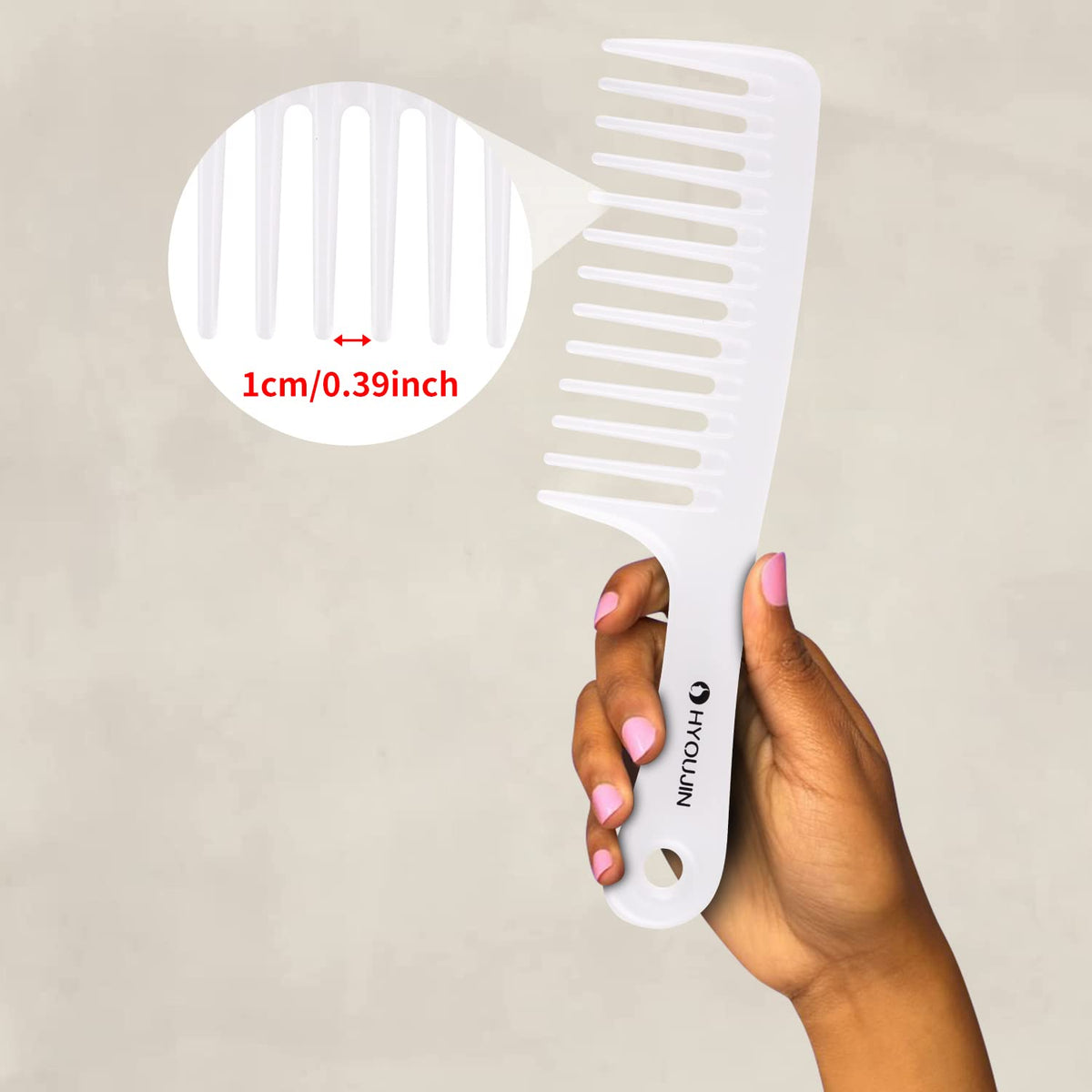 Large Wide Tooth Comb Detangling for Curly,Wet,Dry Hair,White