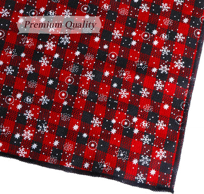 Christmas Snowflake Dog Bandana Costume, Christmas Classic Plaid Snowflake Dog Bandana Scarf Hat Bow Tie with Bell Costume Decoration for Dogs Pets