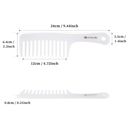 Large Wide Tooth Comb Detangling for Curly,Wet,Dry Hair,White