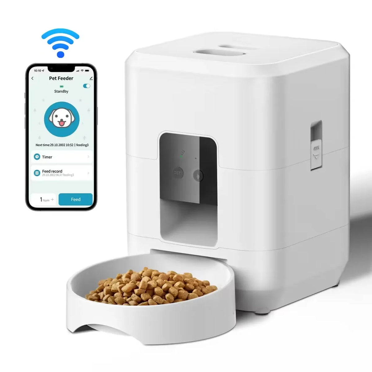 3.5L Automatic Pet Feeder Wifi APP Smart Timed Dosing Feeder Cat Dog Food Dispenser 2L Auto Drink Fountain Water Feeder Cat Bowl