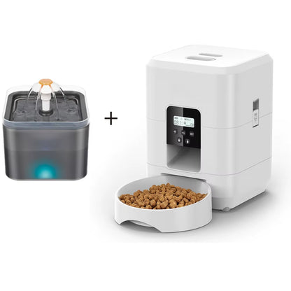 3.5L Automatic Pet Feeder Wifi APP Smart Timed Dosing Feeder Cat Dog Food Dispenser 2L Auto Drink Fountain Water Feeder Cat Bowl
