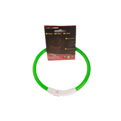 Pet Flashing Collar USB Rechargeable Glowing Necklace Safety Collar Light up Collars for Night Walking Electric Dog Collar Neon