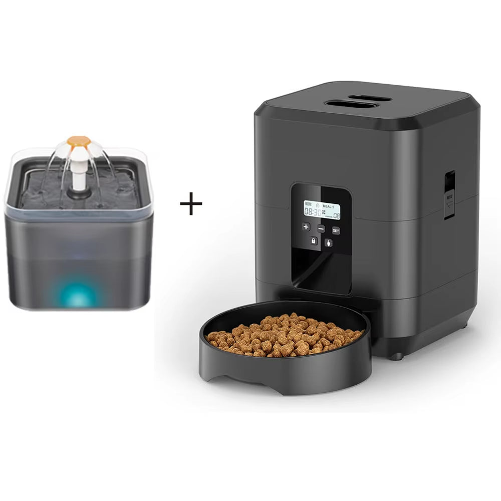 3.5L Automatic Pet Feeder Wifi APP Smart Timed Dosing Feeder Cat Dog Food Dispenser 2L Auto Drink Fountain Water Feeder Cat Bowl