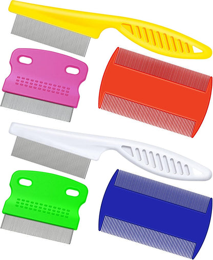 6 Pack Flea Comb Pet,White, Yellow, Green, Purple, Orange, Dark Blue