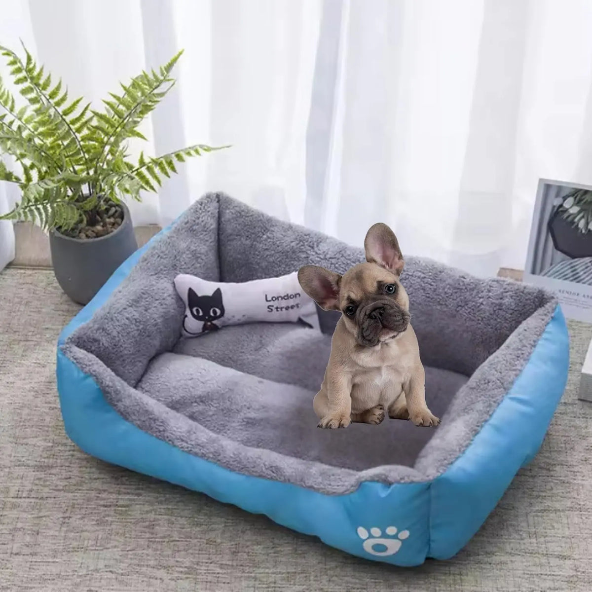 Color Square Winter Soft Warm House for Dog Bed for Dog Mat Waterproof Cat Bed Pet Bed for Large Medium Small Dog House