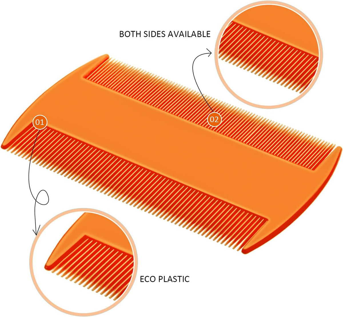 6 Pack Flea Comb Pet,White, Yellow, Green, Purple, Orange, Dark Blue