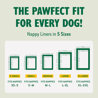 Dog Diaper Liners, Booster Pads for Male & Female Dogs, 100Ct, XS