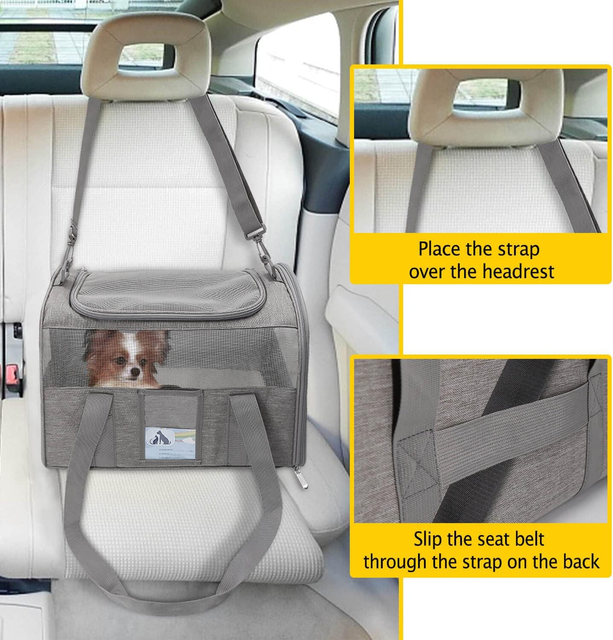Cat Carrier for Large Cats 20 Lbs, Medium Cat under 25 Lbs, Dog Carriers for Small Dogs, Soft Travel Pet Carrier for 2 Cats Small Dogs, Grey